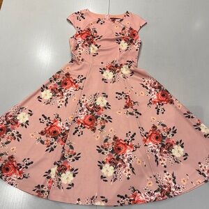 Floral Pink Swing Dress